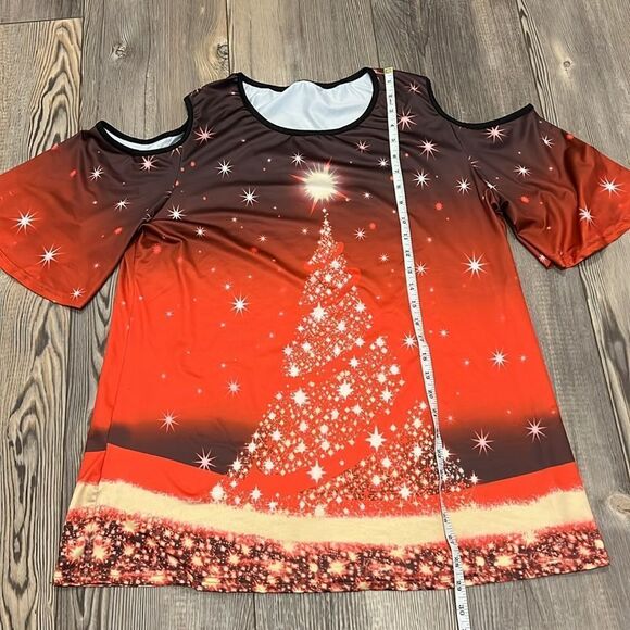 Cold Shoulder Christmas Shirt - Picture 3 of 7